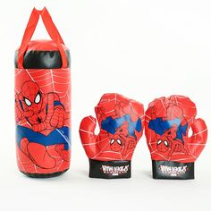 Kids Toy Boxes, Superhero Toys, Spiderman Kids, Boxing Bags, Spiderman Birthday, Sports Toys, Punching Bag, Disney Kids, Kids Boxing