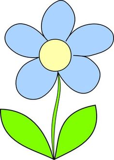 a blue flower with green leaves is shown on a white background and has the shape of a daisy