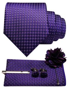 PRICES MAY VARY. 5PCS Tie Set Including:Necktie+Pocket Square+Lapel Pin+Tie Clip+Cufflinks.Neck Tie Size:3.15 inches (8cm) wide and 58 inches(148cm) long; Pocket Square:9.85*9.85 inches (25*25cm);Tie Clip: 2.36inches(6cm);Lapel Pin:3.35inches(8.5cm) Classic and Stylish: ties are a must-have accessory for men's clothing, simple yet elegant, suitable for various occasions. This tie has a classic and stylish appearance, allowing you to show confidence and charm in any situation. High-Quality Materi Mens Tie, Tie Set, Blue Tie, Blue Ties, Tie And Pocket Square, Lapel Pin, Ties Mens, Pocket Square, Lapel Pins