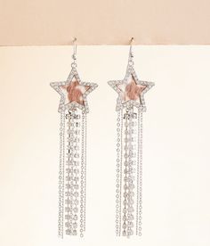 boutique by BKE Star Glitz Fringe Drop Earring - Women's Jewelry in Silver | Buckle Earring Silver, Rhinestone Chain, Earring For Women, The Boutique, Drop Earring, Silver Rhinestone, Silver Drop Earrings, Boutique Jewelry