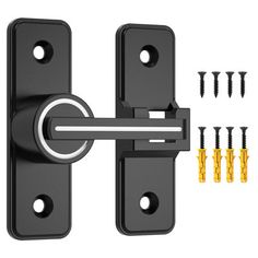 an image of a door handle with screws