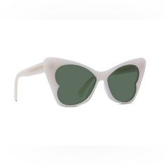 I Wore These On My Honeymoon And They Were So Cute! Such A Unique And Fun Heart/Cat Eye Shape. In Perfect Condition, Only Worn About 5 Times. Comes With Original Case. Cat Eye Shape, Heart Cat, Pearl Heart, Heart Sunglasses, Eye Shape, Eye Shapes, Colored Sunglasses, White Pearl, Pearl White