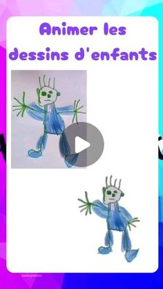 an animated video showing how to draw a cartoon character with colored crayon pencils