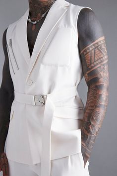 Single Breasted Sleeveless Suit Jacket | boohooMAN USA Dress Vests For Men, Men’s Coat, Men’s Vest, Suit With Train, Men Fashion 2024, Mens High Fashion, Abercrombie And Fitch Outfit, Vest Outfits Men, High Fashion Men