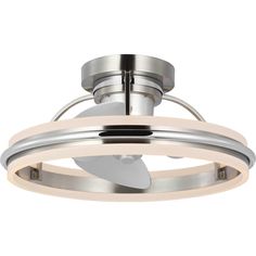 a modern ceiling light with two circular lights