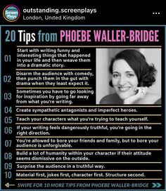 a poster with the words 20 tips from phoee walter - bridge