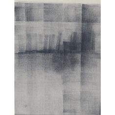 an abstract painting with black and white squares on the bottom half of it, in grey tones