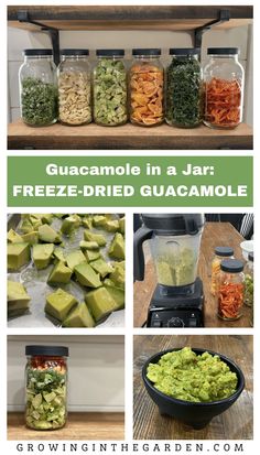 guacamole in a jar, freeze - dried guacamole and other ingredients