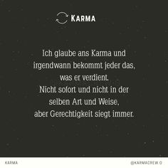 a poem written in german on a black background with the words karma and it's meaning