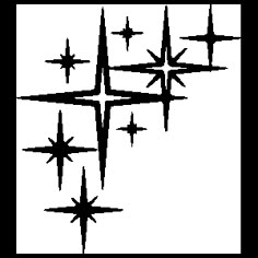 an abstract black and white star design