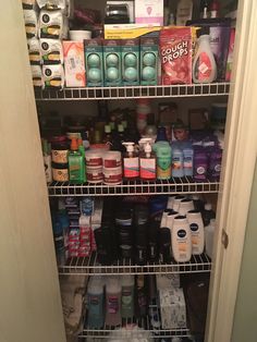 the pantry is stocked with all kinds of products