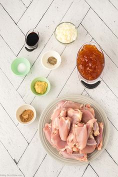 the ingredients to make this dish are laid out on the table