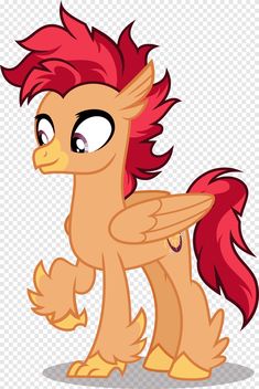 a little pony with red hair and big eyes