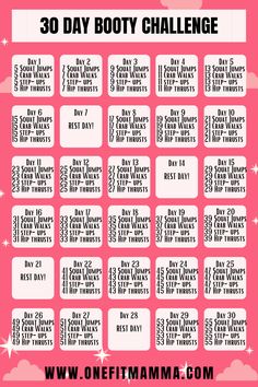 30 Day Challenges, 30 Day Workout Plan, Workout List, 30 Day Fitness, 30 Day Workout Challenge