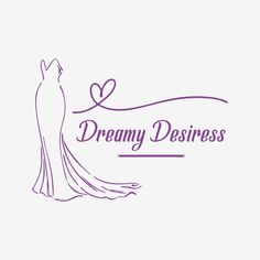 a logo for a dress shop with a woman in a long gown and the words dreamy dress