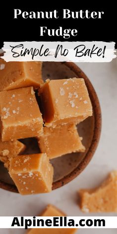 homemade peanut butter fudge recipe made with simple no bake