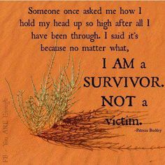 an orange background with the words i am a survivor not a victim