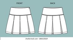 skirt fashion flat sketch template Mini Skirt Flat Sketch, Pleated Skirt Technical Drawing, Skirt Flat Sketch, Skirt Technical Drawing, Skirt Template, Y2k Tennis Skirt, Skirt Sketch, Flat Sketch Template, Sports Wear Outfits