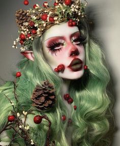 Drag Make-up, Face Art Makeup, Halloween Makeup Inspiration, Fairy Makeup, Elf Makeup, Special Effects Makeup, Edgy Makeup, Crazy Makeup, Creative Makeup Looks