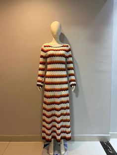 F00194312-102 Knit Beach Dress, Knit Maxi Dress, Cutout Maxi Dress, High Waist Fashion, Maxi Robes, Striped Maxi, Maxi Knit Dress, Striped Maxi Dresses, Daily Dress