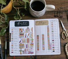 an open planner with lots of things to do on it next to a cup of coffee