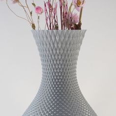 Generative Table Vase, 3D Printed, Silver, Slimprint, model G017 Table Vase, Table Vases, Beautiful Vase, The Netherlands, Printing Process, Elegant Design