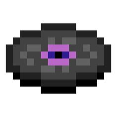 an image of a pixellated object with purple and black squares on the bottom half