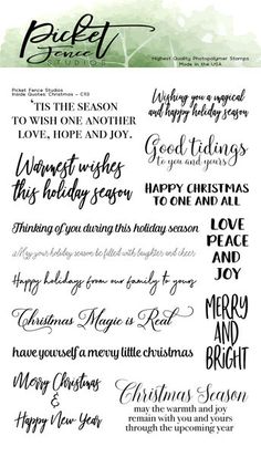 some type of lettering that is in the shape of christmas cards