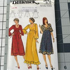 Sewing Pattern Is Vintage, Previously Owned But Never Used. Excellent Condition, Pattern Is Still Factory Folded, Instructions Are Included. 90s Dress Pattern, High Waisted Dress, Waisted Dress, High Waist Dress, 90s Dress, Dress Maxi, Fiber Arts, Fashion Sewing, Dress Pattern