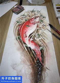 an artistic painting with watercolors on paper