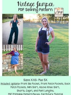 the vintage jumper sewing pattern is available for all sizes