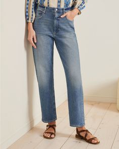 Slip into the ultra-flattering silhouette of ultrahigh-rise jeans with a relaxed fit through the straight, ankle-length leg. All-day comfy in cotton with a touch of stretch. By DL1961. Zip fly with button closure. Traditional five-pocket styling. Nightshade has clean hem with subtle nicking. Dark Indigo has clean hem. Straight leg. High Rise Straight Jeans, Garnet Hill, Dark Indigo, Jeans Shop, Straight Jeans, Ankle Length, Garnet, Straight Leg, High Rise