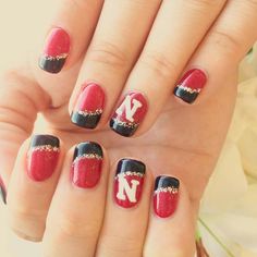 Nebraska Nails Football Season, Football Nails Design