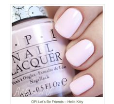 Opi Hello Kitty Collection, Hello Kitty Nail Polish, Light Pink Nail Polish, Pink White Nails, Pink Nail Colors, Opi Nail Colors, Baby Pink Nails, Pink Gel Nails, Light Pink Nails