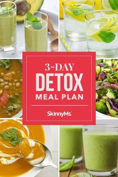 3-Day Detox Meal Plan Antiflammatory Diet, Jj Smith, Detox Foods, Detox Meal Plan, Feeling Bloated, Detox Breakfast, Diy Detox, Vegan Entrees, Detox Salad