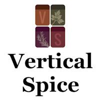 the logo for vertical spice company, which is located in an area that looks like it has