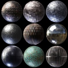 an array of shiny metal balls on a black background