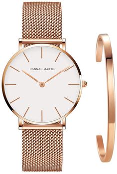 Kubagom Très Mince Montre pour Femme Quartz Étanche Acier Inoxydable avec Bracelet (Surface Blanche, Ceinture Doré Rose，Bracelet Doré Rose): Amazon.fr: Montres Pink Gold Quartz Watch Gift, Gold Quartz Bracelet Watch, Cheap Rose Gold Quartz Watches, 30 Outfits, Rose Bracelet, Daniel Wellington, Gold Watch, Wellington, Bracelet