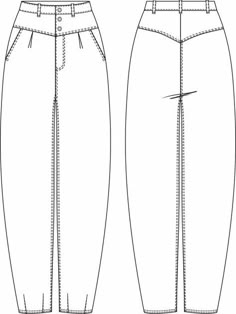 the front and back views of a women's pants