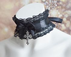 Goth Victorian, Gothic Choker, Gothic Chokers, Old Fashion Dresses, Goth Jewelry, Victorian Steampunk, Silver Cross Pendant