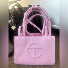 Small Telfar Bag Used A Few Times Lipstick Stains On Inside And On Back Of Back (Back Is Barely Noticeable) Bag Is In Great Condition Other Than That. Sold Out Online Offers Accepted Pink Telfar Bag, Pink Telfar, Telfar Bags, Telfar Bag, Telfar Handbags, Back Back, Lipstick Stain, Bubblegum Pink, Bubble Gum