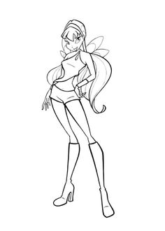 the tinkerbell from disney's fairy tale coloring page with her hair in ponytails