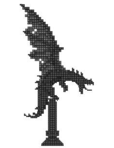 a pixellated image of a person walking