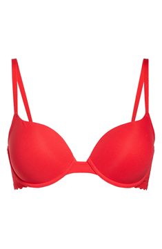 Bid adieu to everything you've always hated about bras in this lifting underwire style with push-up foam cups and a no-dig smoothing back. Soft cups 62% nylon, 38% spandex Hand wash, line dry Imported Women's Clothing Classic Padded Solid Bra, Classic Padded Solid Color Bra, Solid Underwire Bra With Padded Cups, Solid Color Underwire Bra With Padded Cups, Classic Padded Push-up Bra, Fitted Push-up Bra With Adjustable Straps, Classic Push-up Nursing Bra With Removable Pads, Solid Shaping Underwire Bra, Classic Push-up Bra With Medium Bust Support