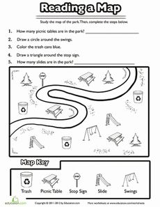 reading a map worksheet