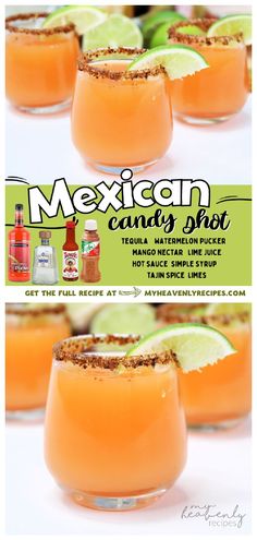 mexican candy shot recipe with tequila and lime