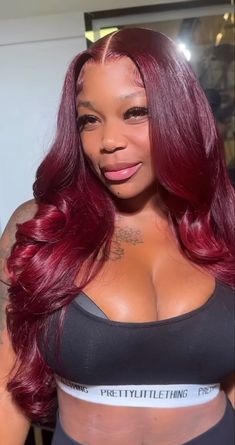 Burgundy Eyebrows, Wig Room, Burgundy Hair Dye, Fav Hairstyles, Future Hairstyles, Dyed Hair Inspiration, Birthday Hair