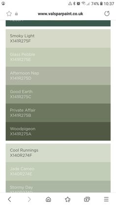 the color chart for different shades of green