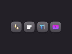 an image of some type of app icons on a black background with space for text