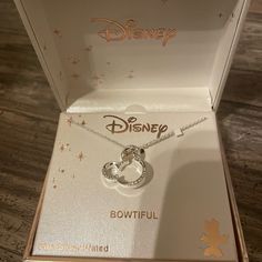 Disney Fine Silver Plated Minnie Mouse Necklace Rose Gold Bow In Right Ear Bowtiful Lobster Clasp Closure Perfect For A Gift ! Originally $50 Disney Style Pink Jewelry Gift, Cheap Disney Silver Jewelry, Disney Style Silver Necklace For Gift, Jewel Pendant Necklace, Gold Necklace Disney, Disney Silver Necklace For Gift, Ariel Necklace, Charm Holder Necklace, Snowflake Necklace